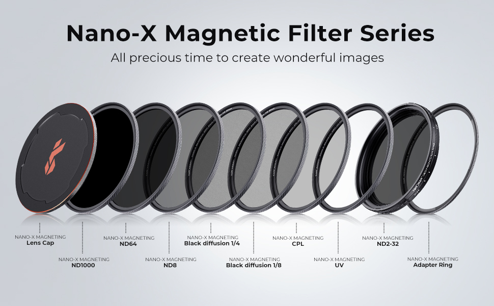 Variedad de filtros magnéticos disponibles de la marca K&F Concept